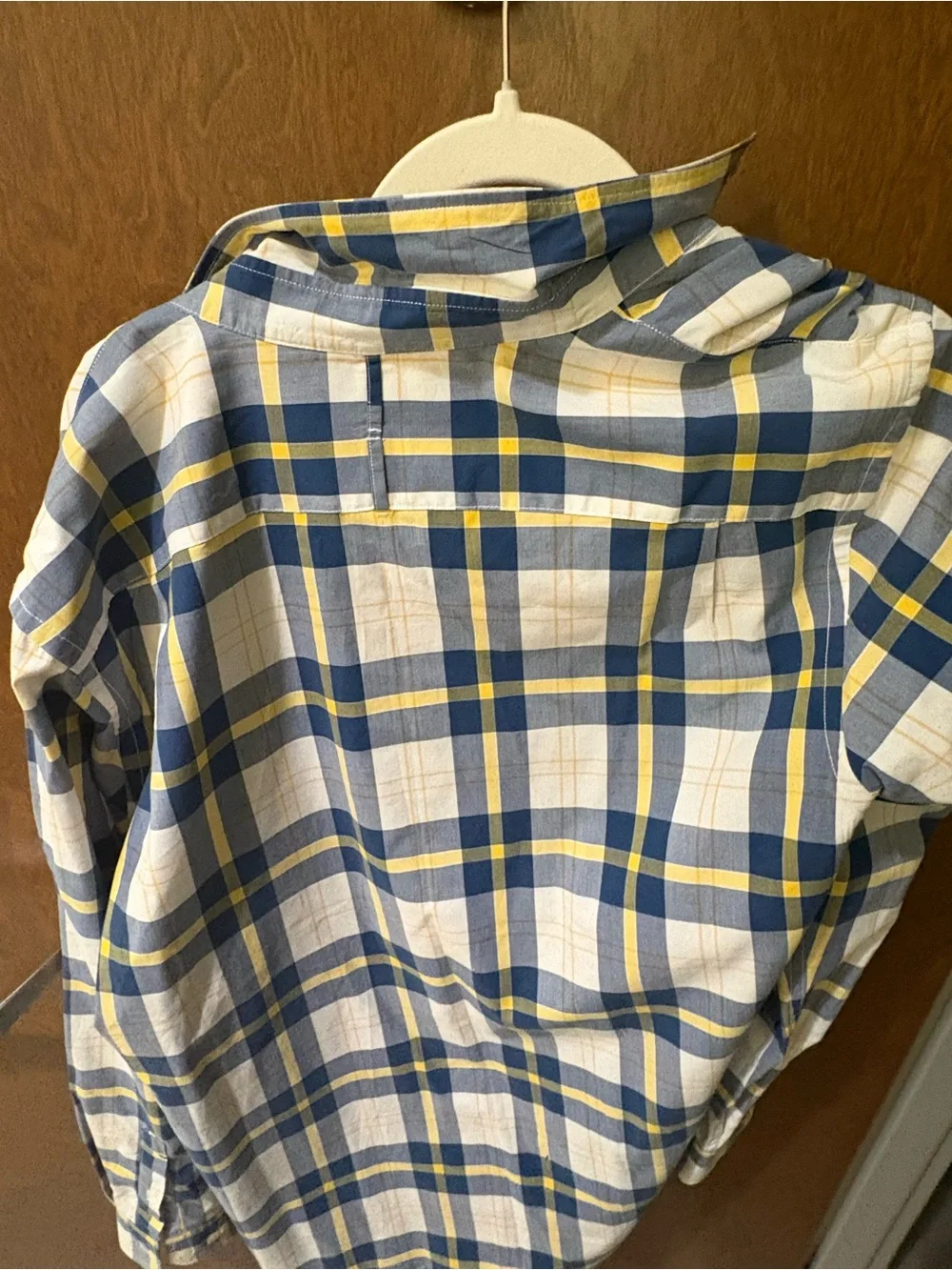 Banana Republic Men’s Blue, White & Yellow Plaid Button-Down Shirt